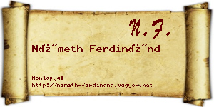 Németh Ferdinánd névjegykártya