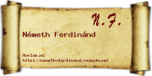 Németh Ferdinánd névjegykártya