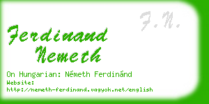 ferdinand nemeth business card