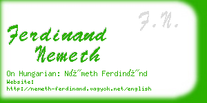 ferdinand nemeth business card